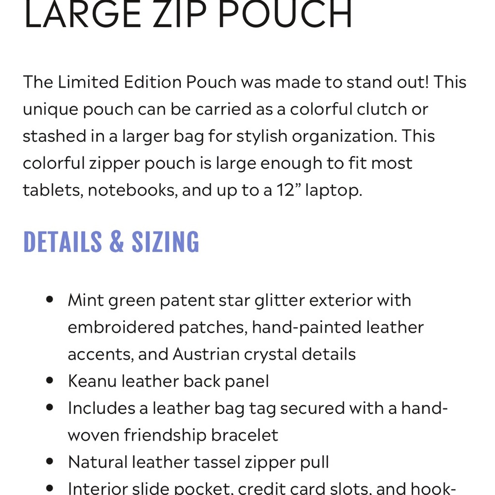 Consuela Limited Edition Sold Out Minty Large Zip Pouch - Picture 3 of 3